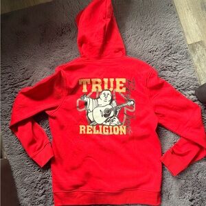 True Religion Bold Red Zip Hoodie